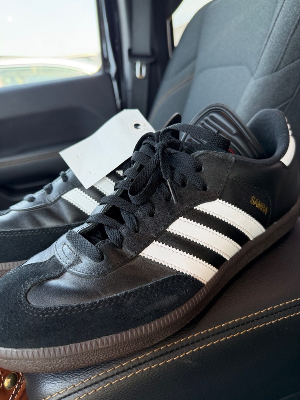 adidas Samba Sneaker in Black with White Stripes